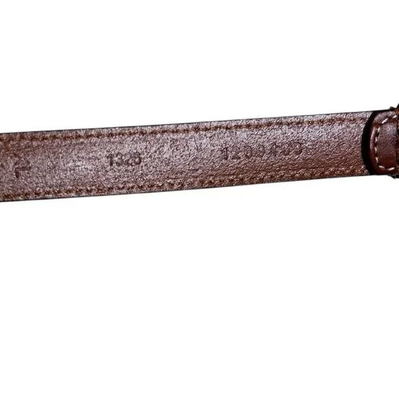 Lauren Ralph Lauren Brown Silver Belt Women Leather Office Preppy - Picture 5 of 7